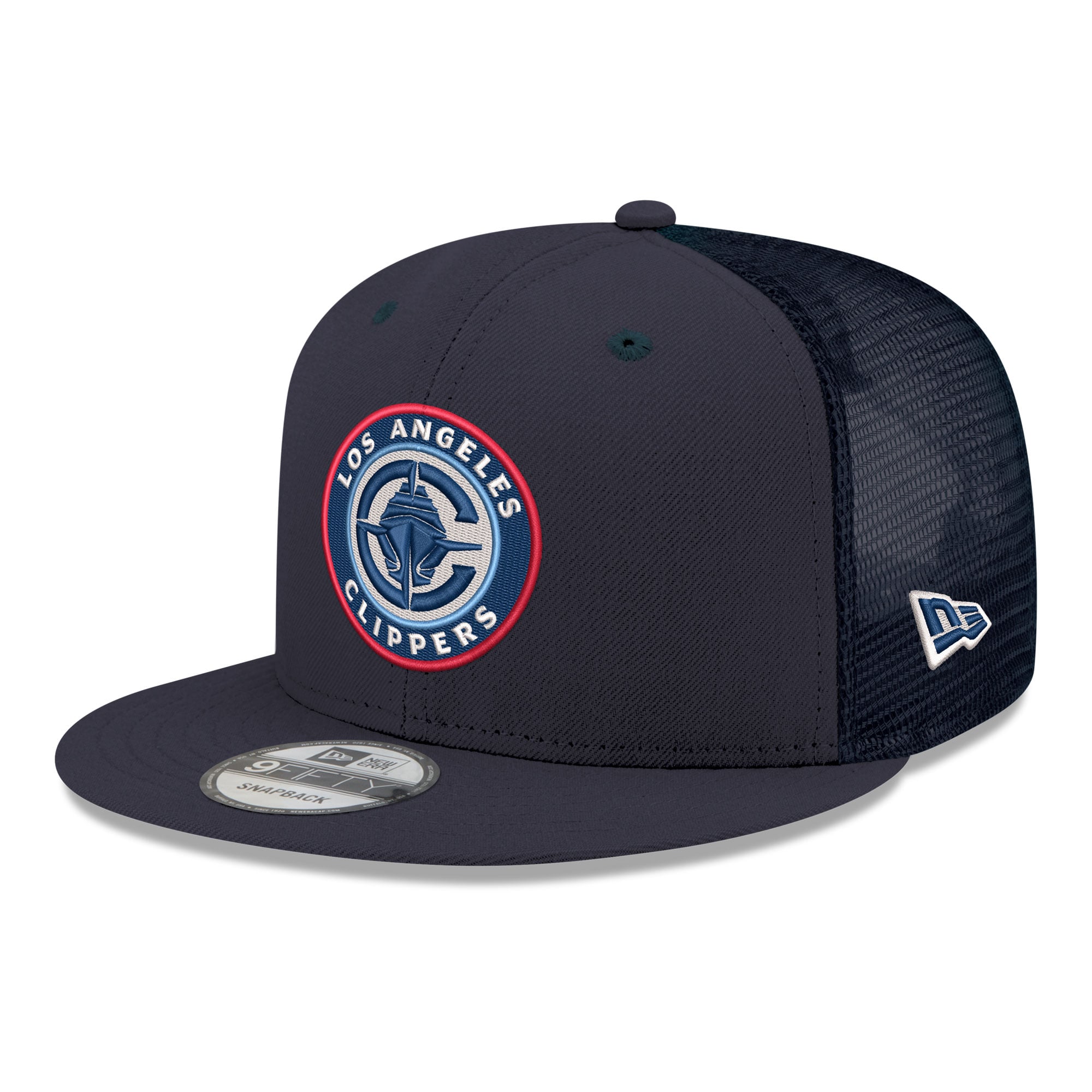 Men's New Era Navy LA Clippers Core Logo Meshback 9FIFTY Snapback Hat