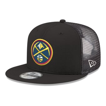 Men's New Era Black Denver Nuggets Core Logo Meshback 9FIFTY Snapback Hat
