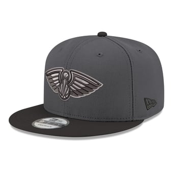 Men's New Era Gray/Black New Orleans Pelicans Logo 2-Tone 9FIFTY Snapback Hat