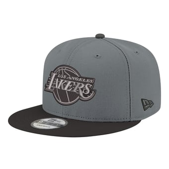 Men's New Era Gray/Black Los Angeles Lakers Logo 2-Tone 9FIFTY Snapback Hat