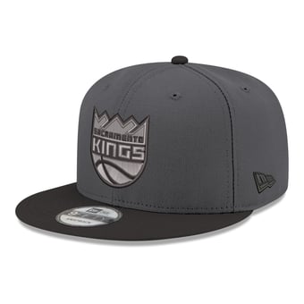 Men's New Era Gray/Black Sacramento Kings Logo 2-Tone 9FIFTY Snapback Hat