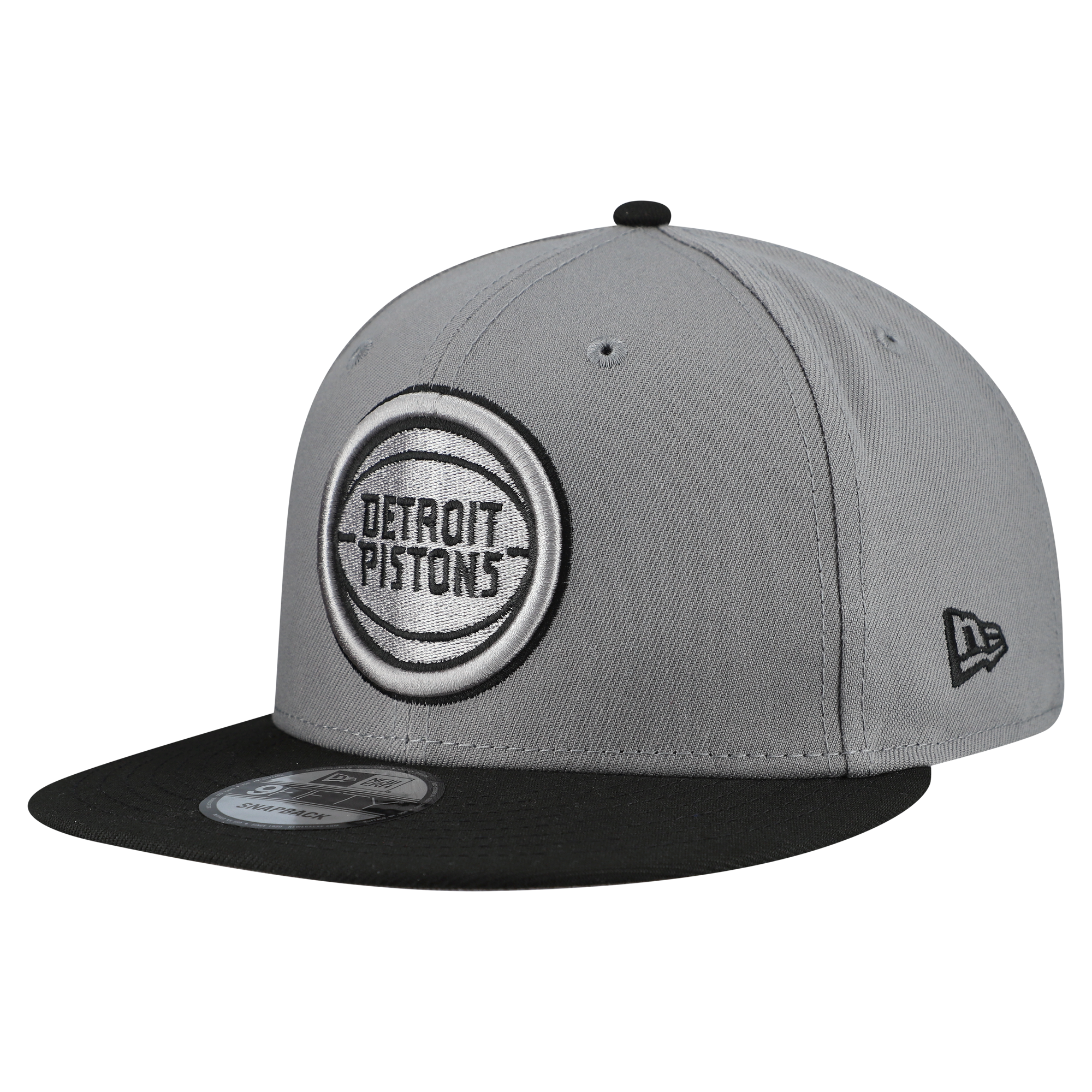 Men's New Era  Gray Detroit Pistons Core Logo Storm Gray Two-Tone 9FIFTY Snapback Hat