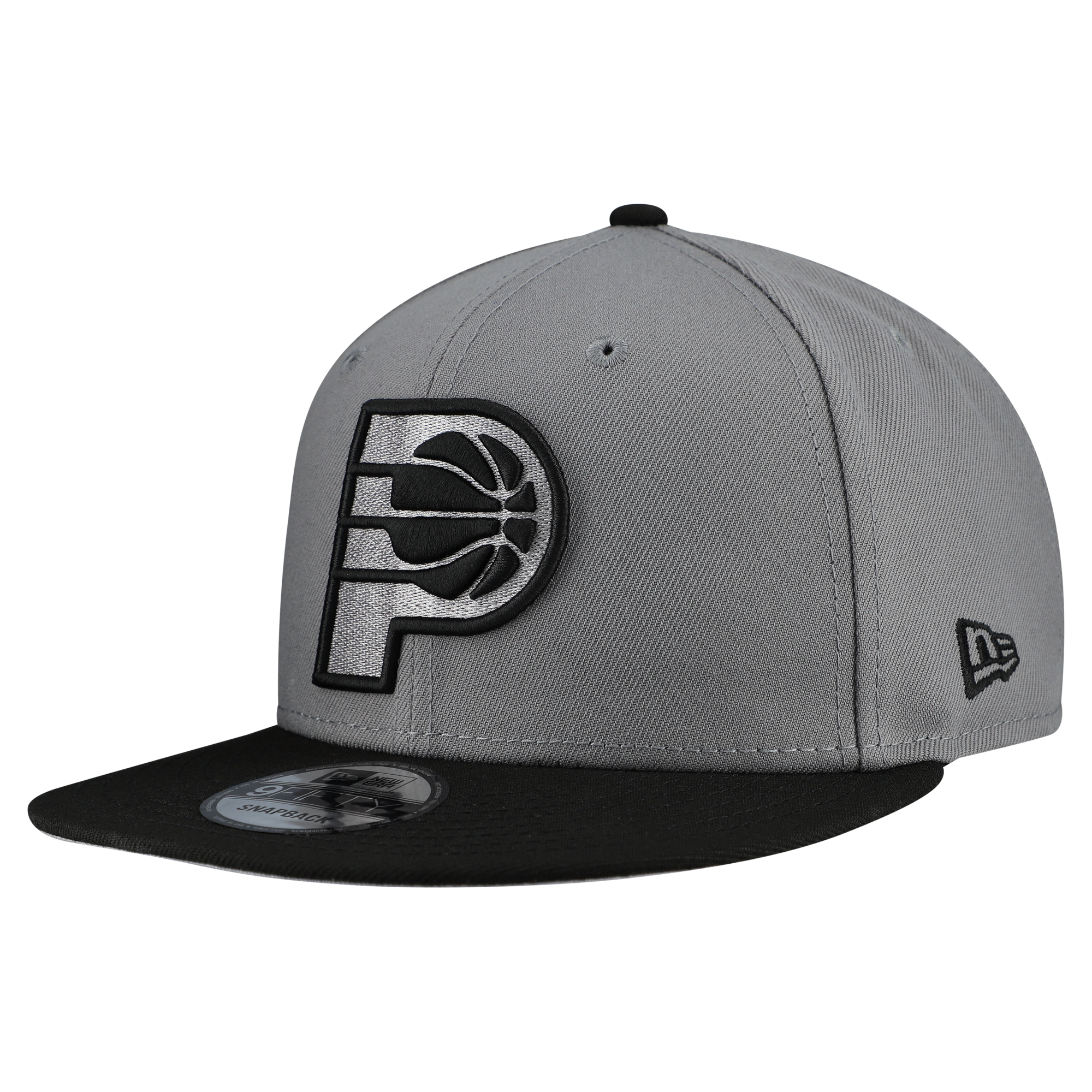 Men's New Era  Gray Indiana Pacers Core Logo Storm Gray Two-Tone 9FIFTY Snapback Hat