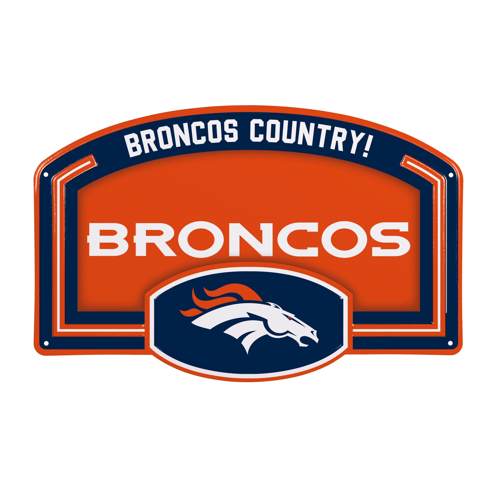 Denver Broncos 11" x 17" Embossed USA Steel Buckle Wall Sign