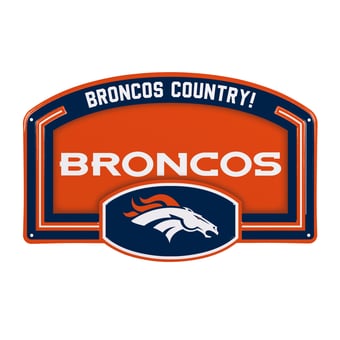 Denver Broncos 11" x 17" Embossed USA Steel Buckle Wall Sign