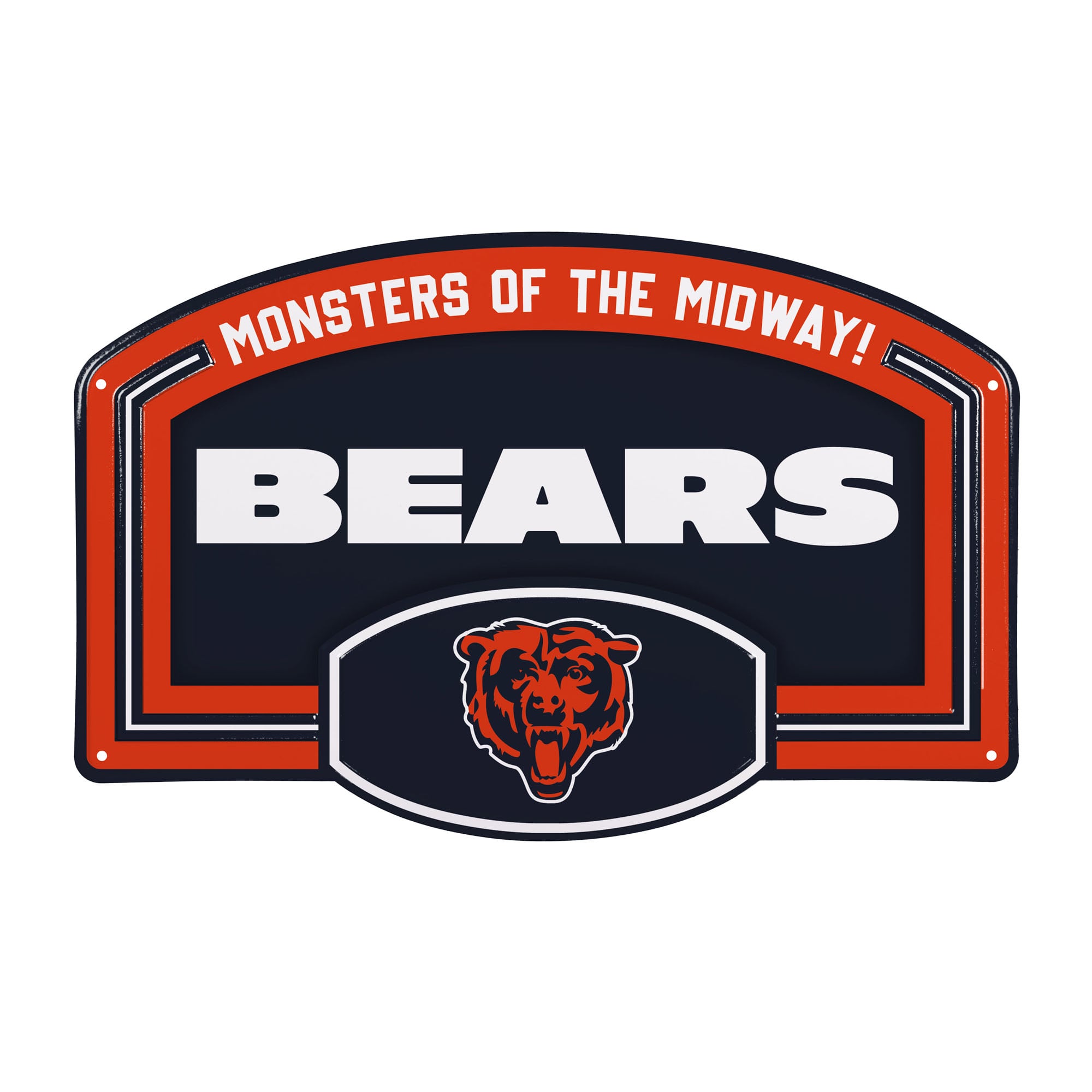 Chicago Bears 11" x 17" Embossed USA Steel Buckle Wall Sign