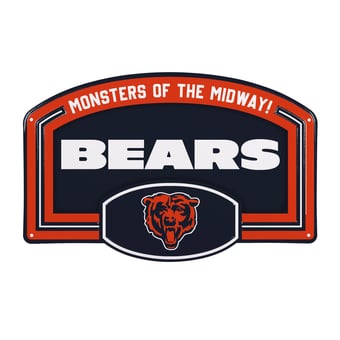 Chicago Bears 11" x 17" Embossed USA Steel Buckle Wall Sign