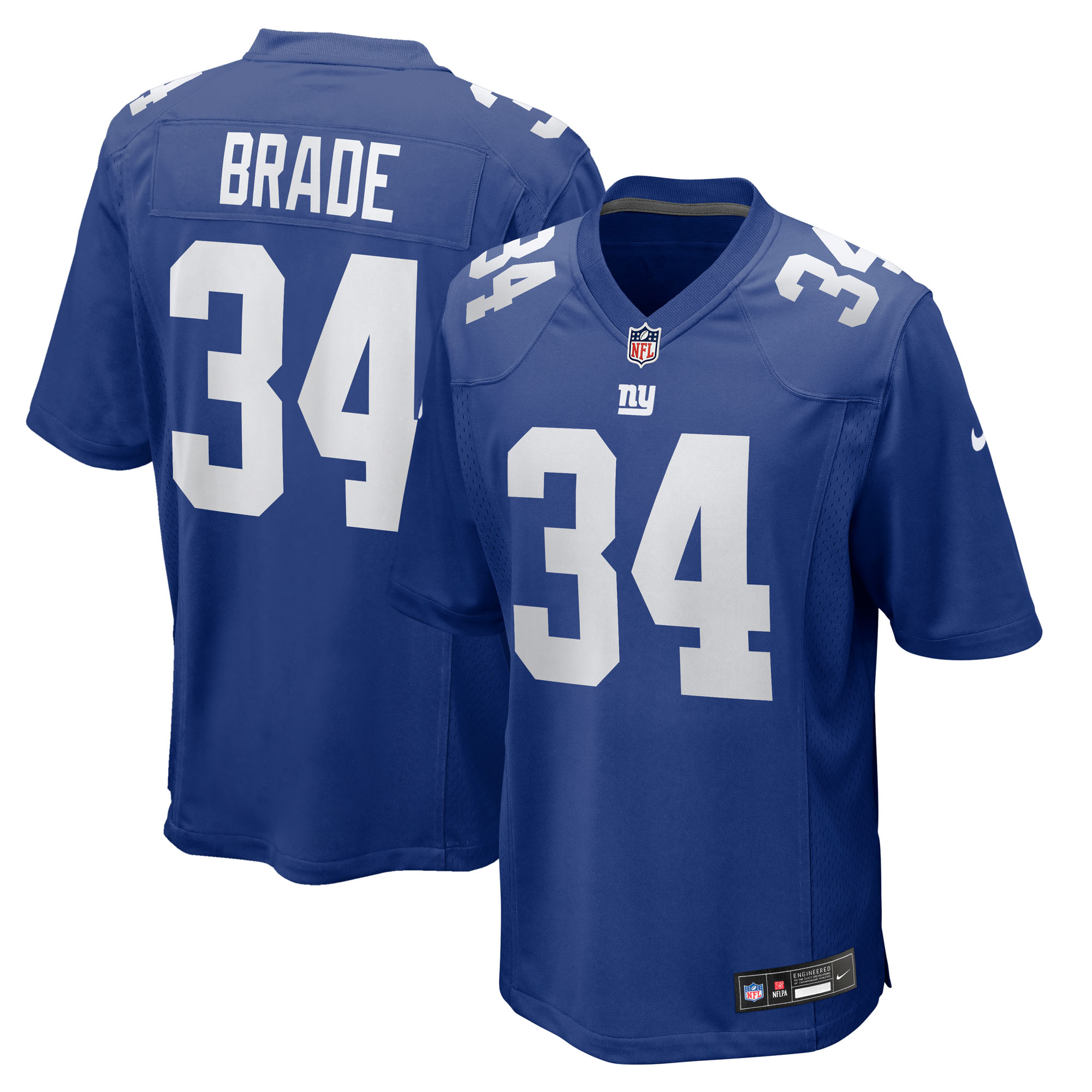 Men's Nike Beau Brade Royal New York Giants Team Game Jersey