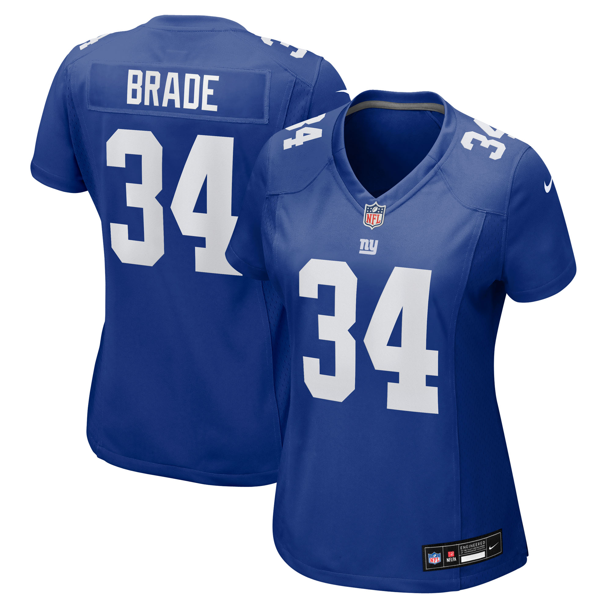 Women's Nike Beau Brade Royal New York Giants Team Game Jersey