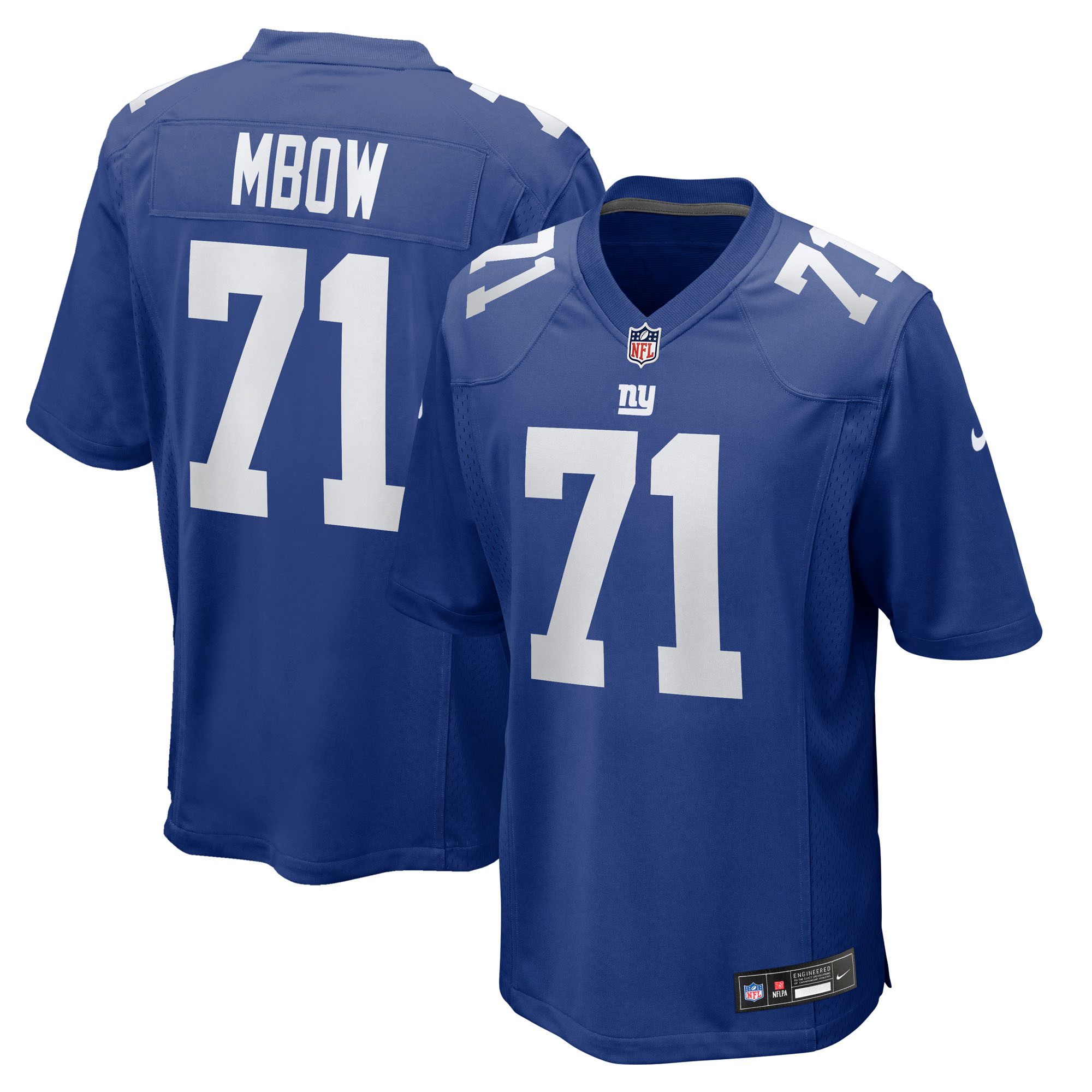 Men's Nike Marcus Mbow  Royal New York Giants Team Game Jersey