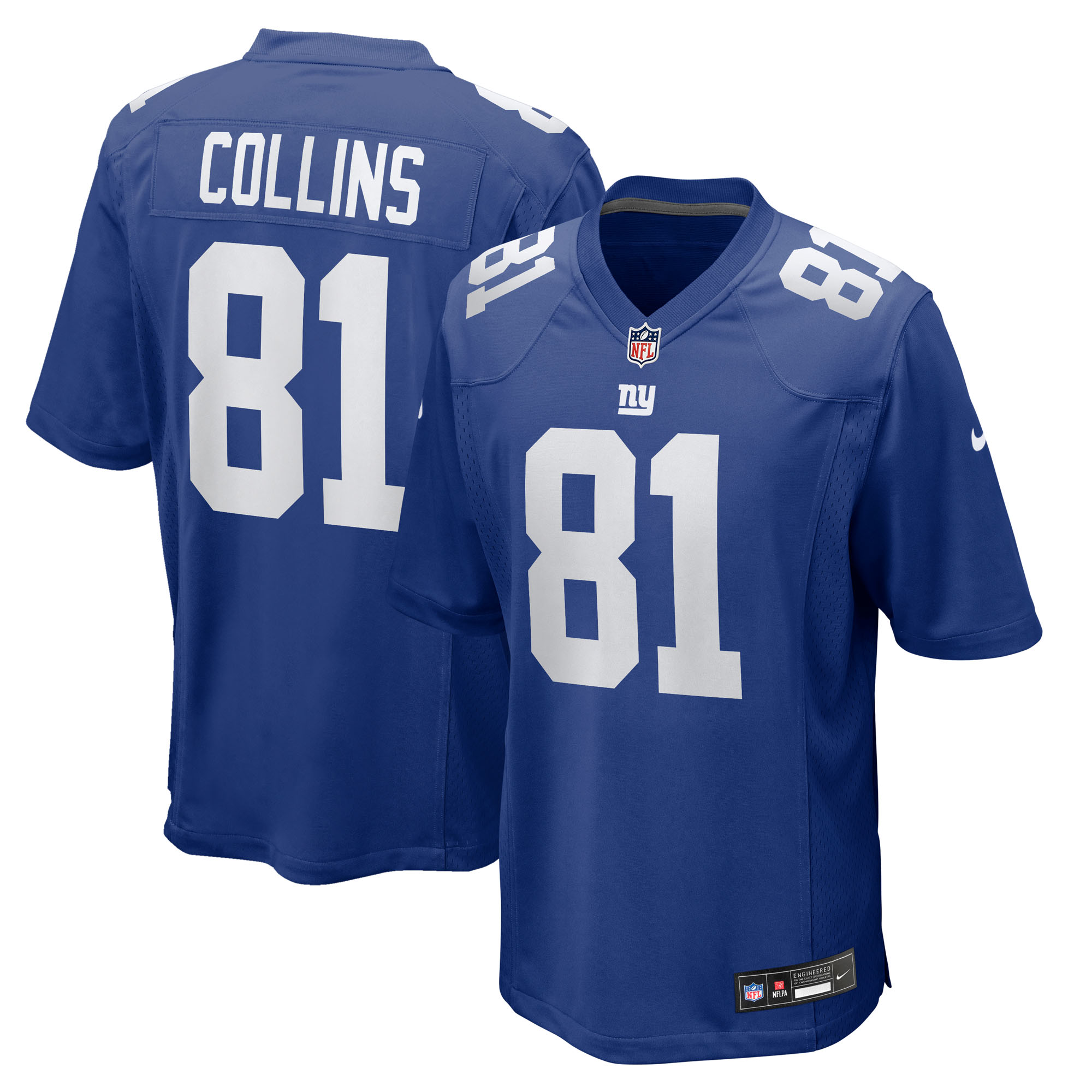 Men's Nike Beaux Collins  Royal New York Giants Team Game Jersey