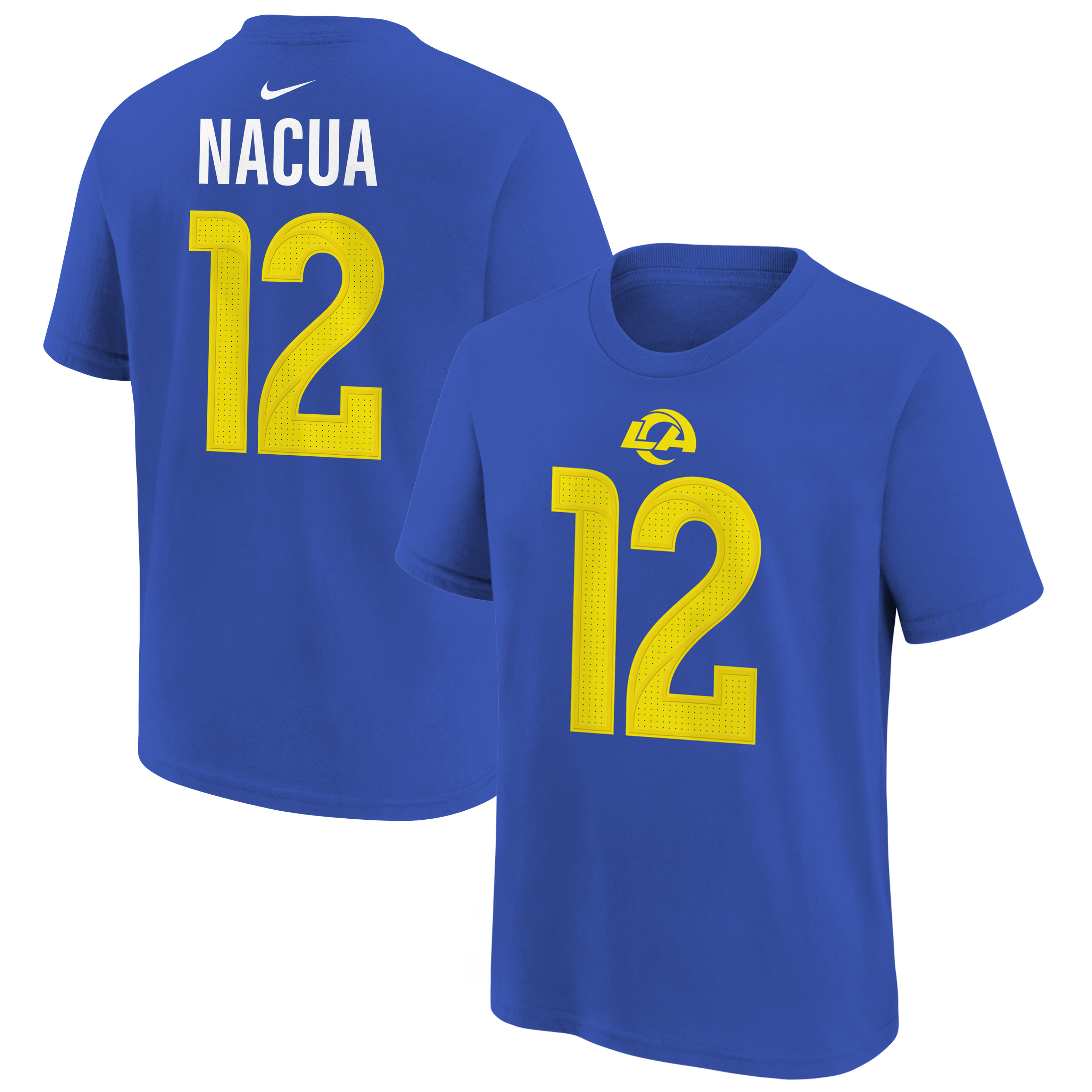 Youth Nike Puka Nacua Royal Los Angeles Rams Name & Number T-Shirt