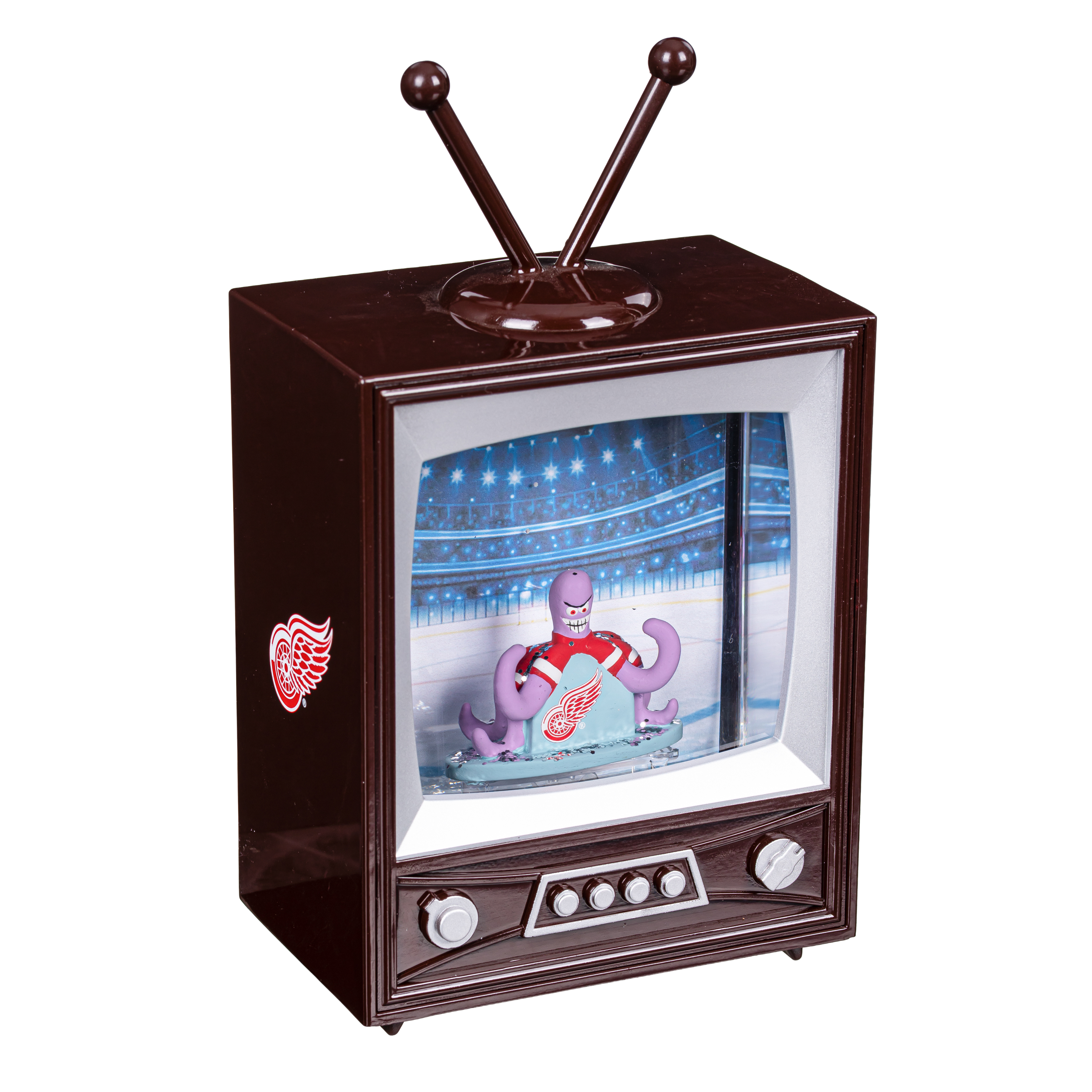 Detroit Red Wings 8" Vintage TV Water Globe Lantern with Mascot