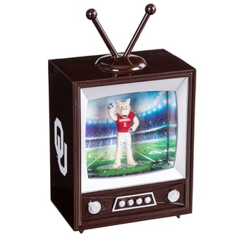 "Oklahoma Sooners 8"" Vintage TV Water Globe Lantern with Mascot"