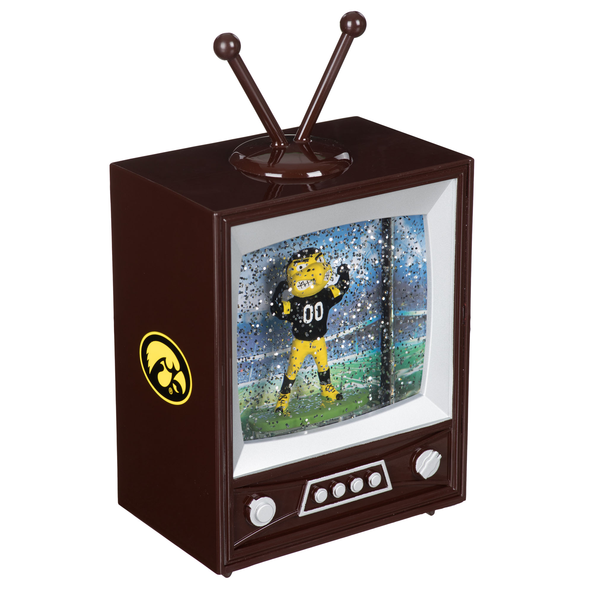 Iowa Hawkeyes 8" Vintage TV Water Globe Lantern with Mascot