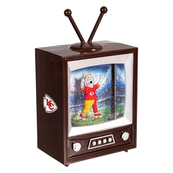 "Kansas City Chiefs 8"" Vintage TV Water Globe Lantern with Mascot"
