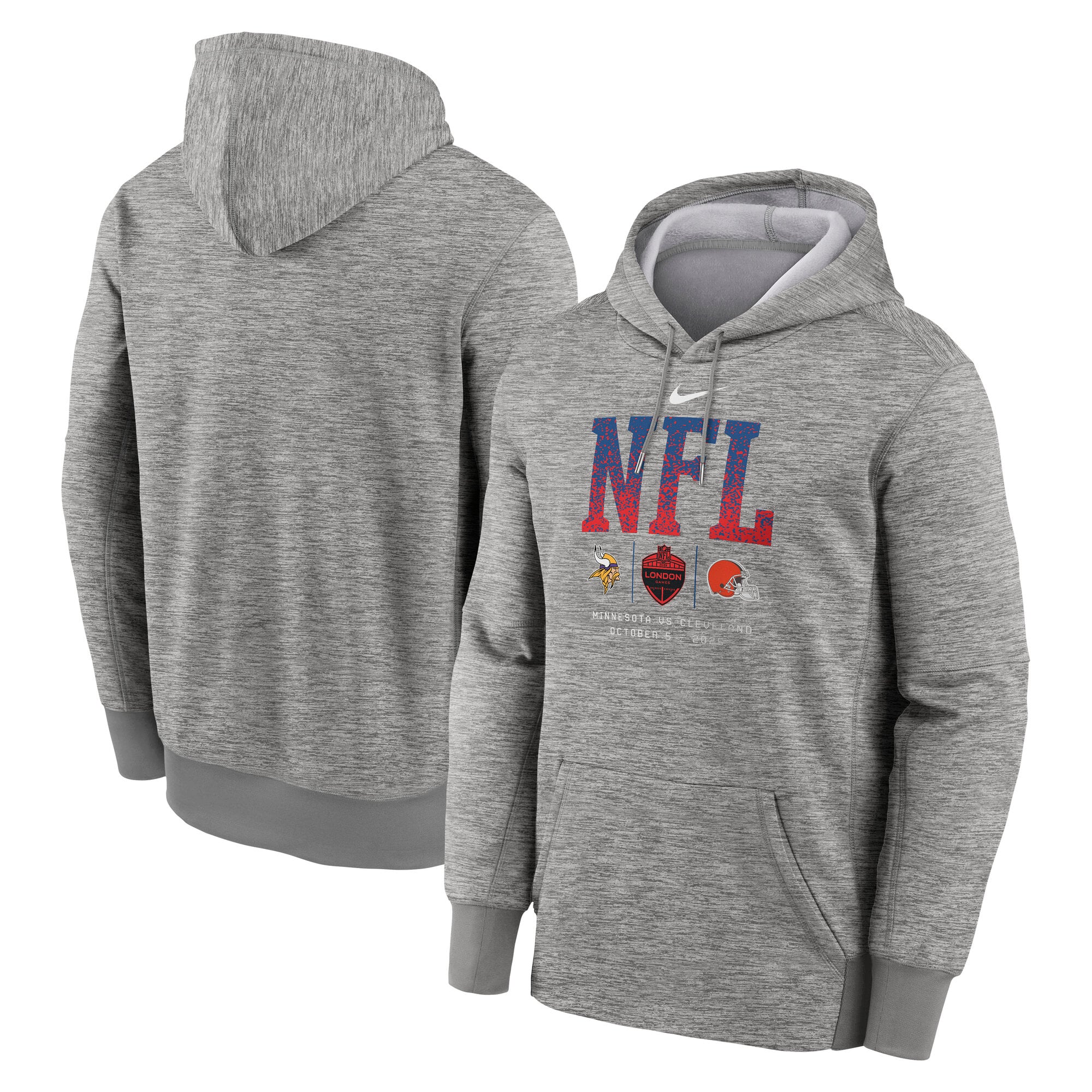 NFL Vikings vs Browns Nike Performance Fleece Pullover Hoodie: retailer-supplied image