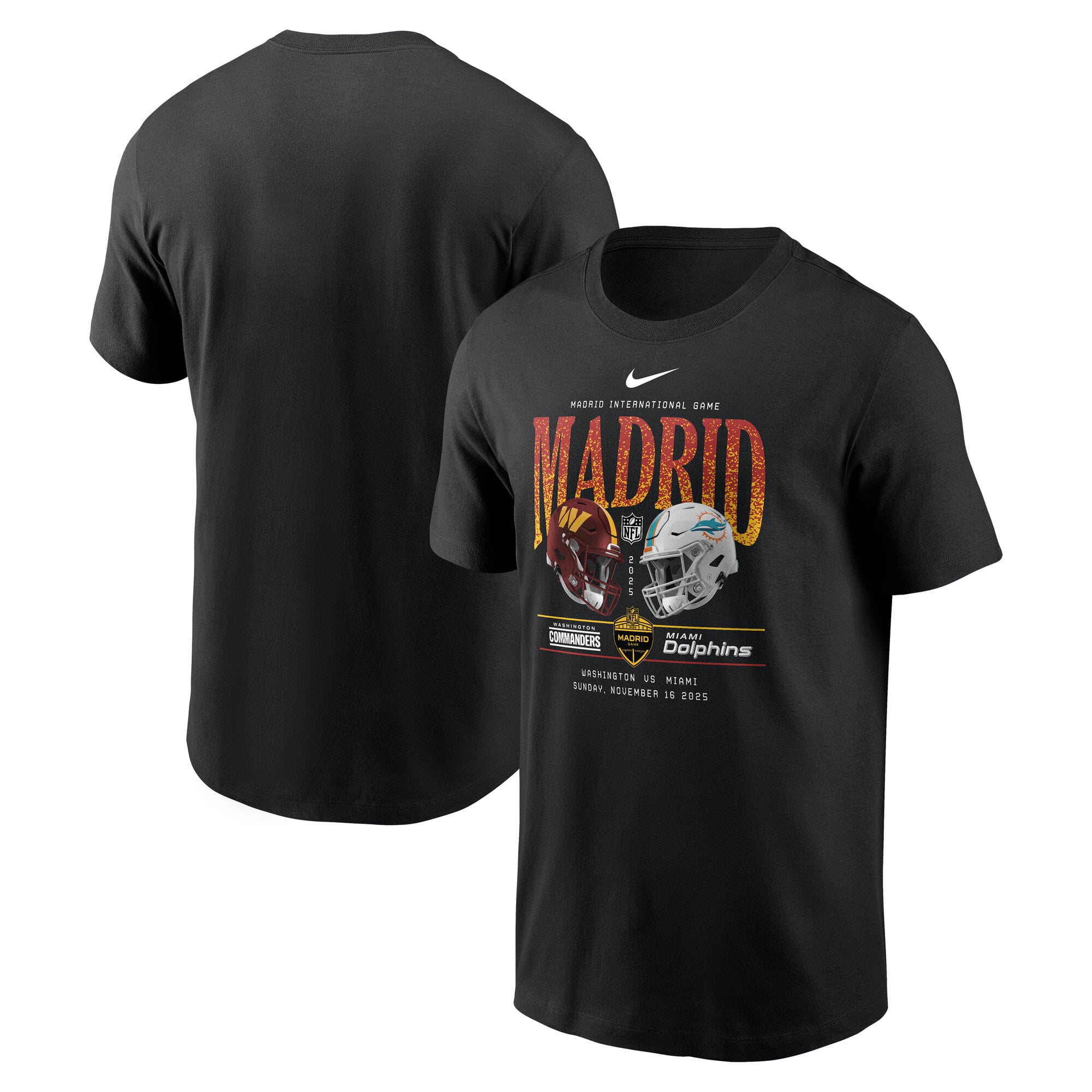 NFL Madrid - Sudadera con capucha de forro polar Nike Performance Commanders vs Dolphins