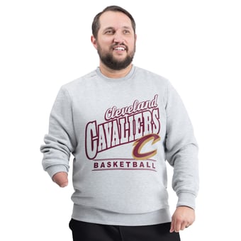 Men's G-III Sports by Carl Banks Gray Cleveland Cavaliers Adaptive Headliner Fleece Crewneck Sweatshirt