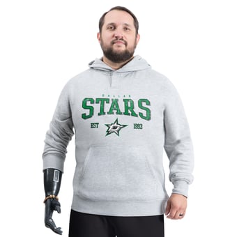 Men's G-III Sports by Carl Banks Gray Dallas Stars Adaptive Classic Team Spirit Fleece Hoodie