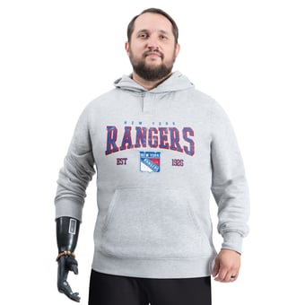 Men's G-III Sports by Carl Banks Gray New York Rangers Adaptive Classic Team Spirit Fleece Hoodie