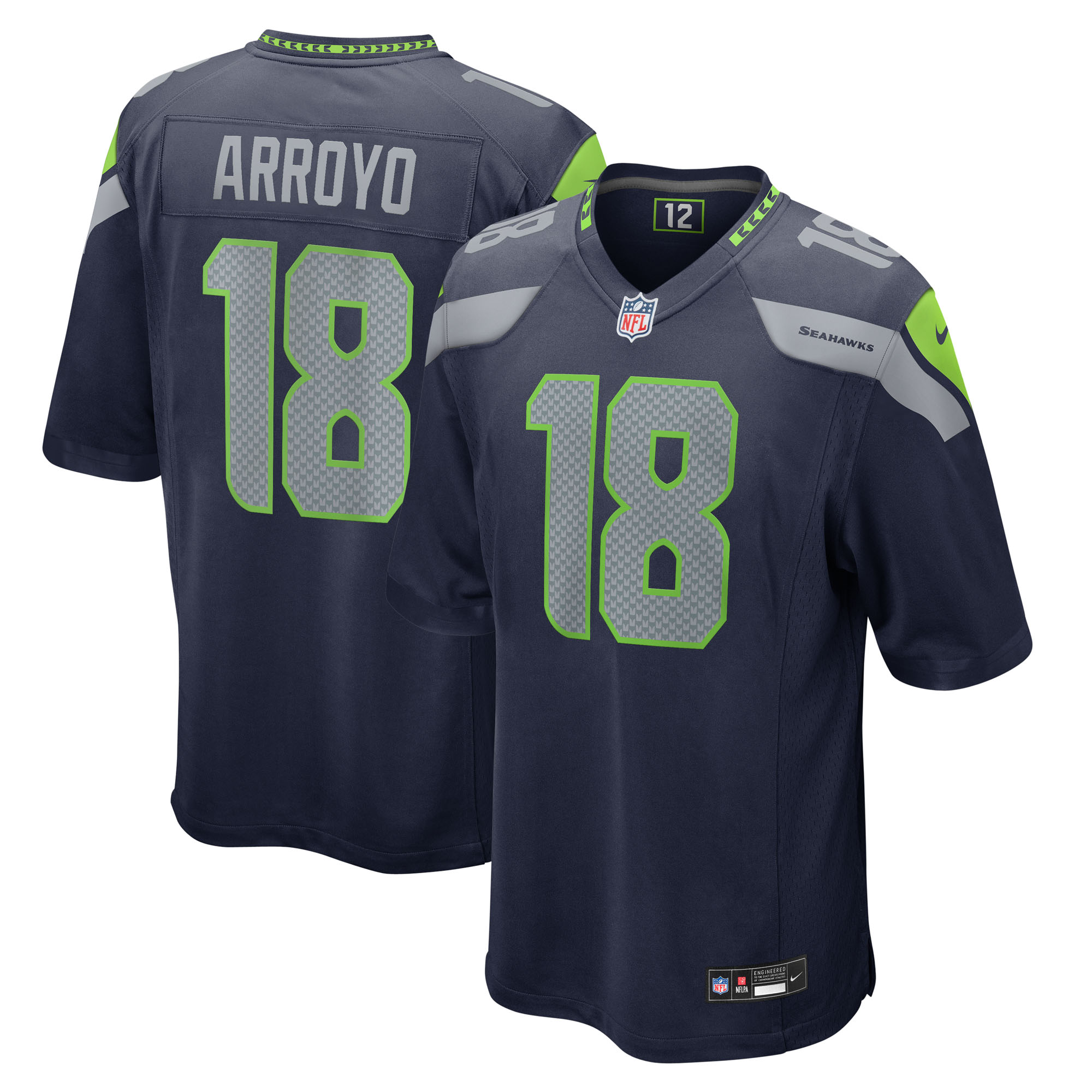 Men's Nike Elijah Arroyo College Navy Seattle Seahawks Team Game Jersey
