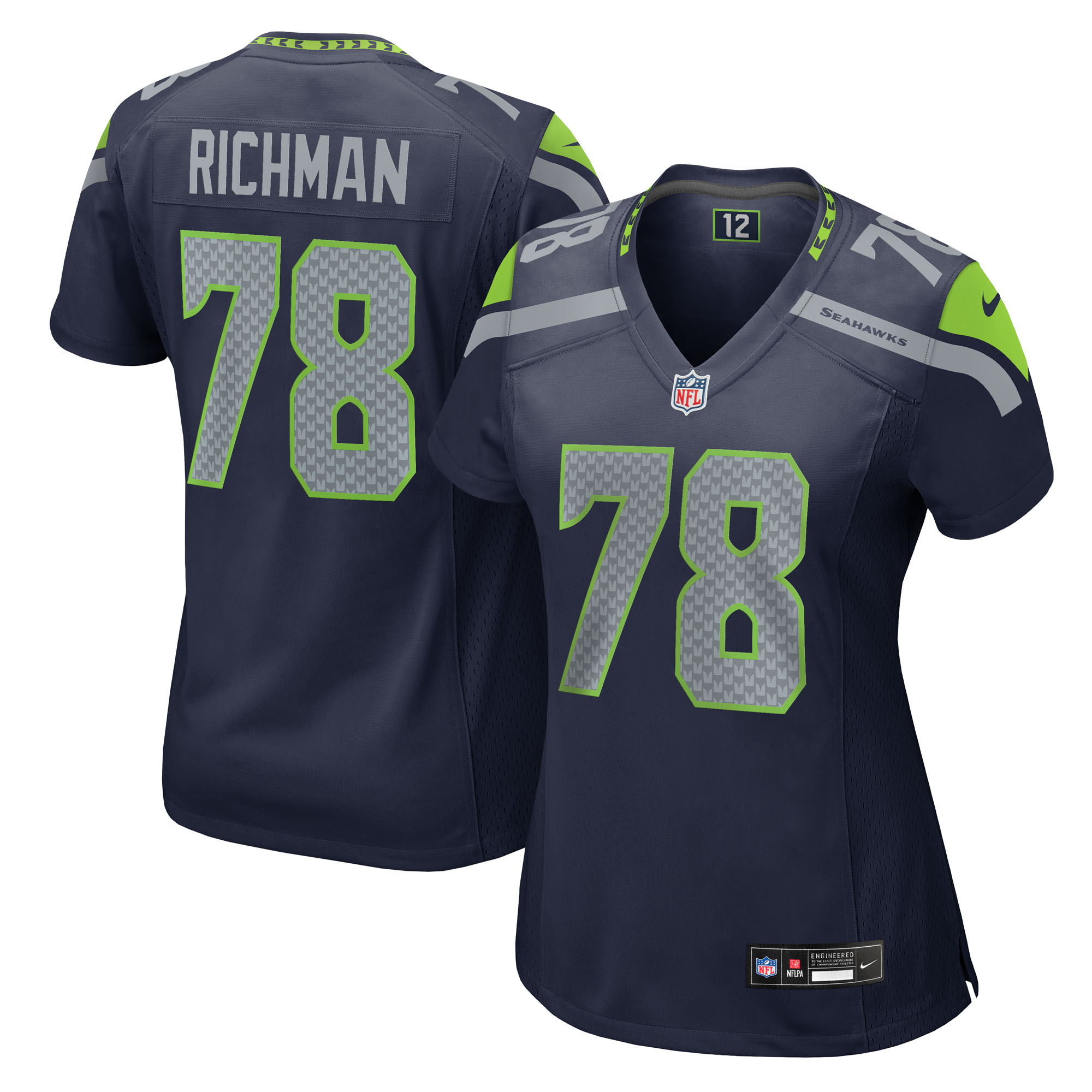 Women's Nike Mason Richman  College Navy Seattle Seahawks Team Game Jersey