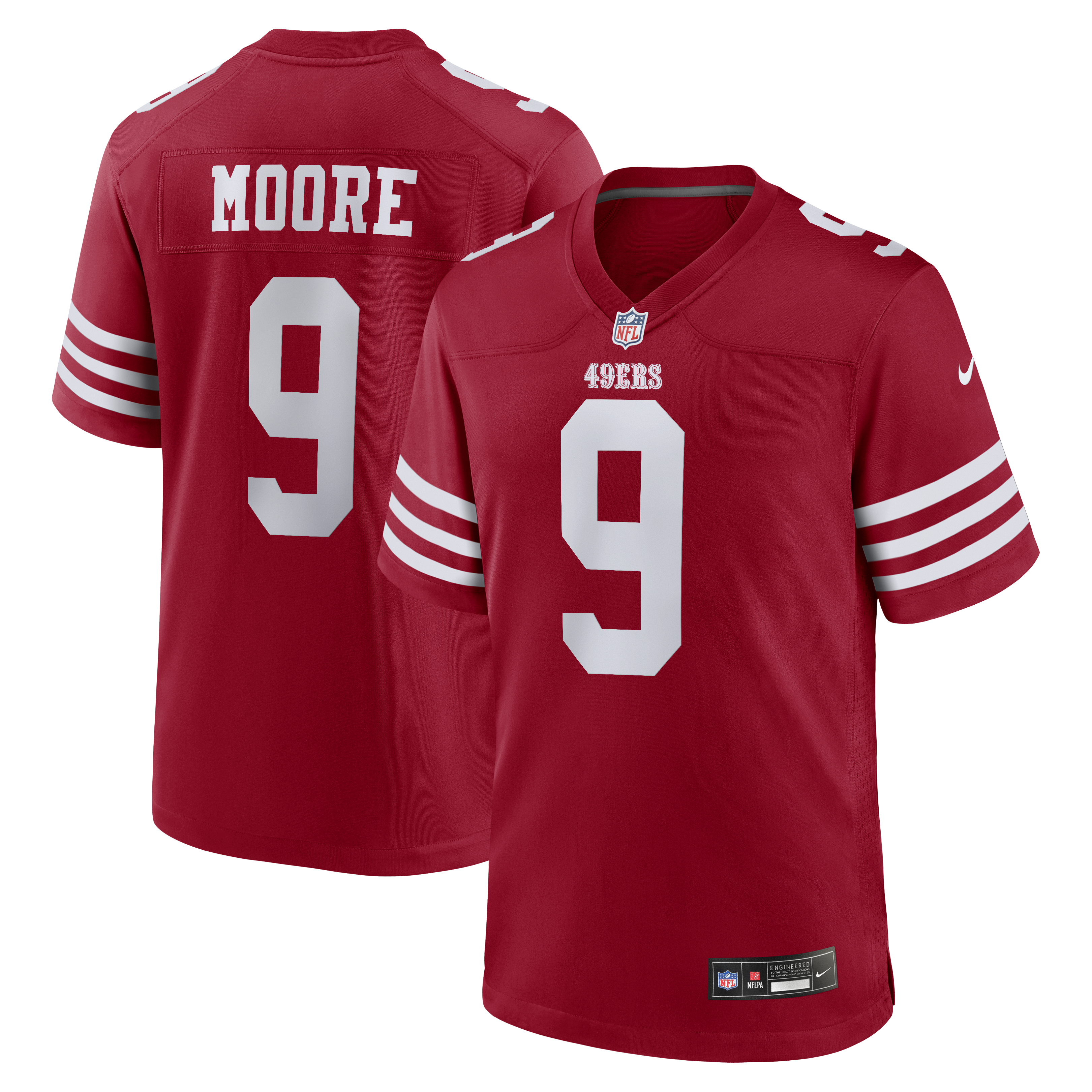 Men's Nike Skyy Moore Scarlet San Francisco 49ers Team Game Jersey
