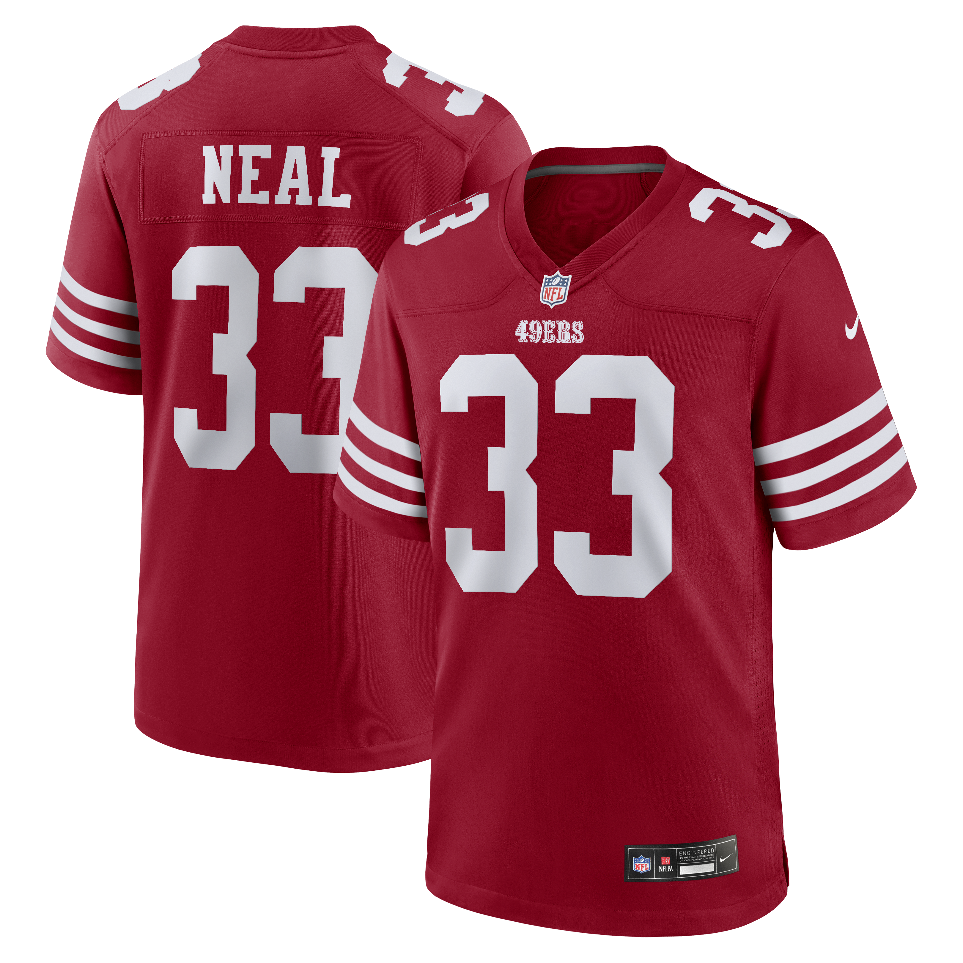 Men's Nike Siran Neal Scarlet San Francisco 49ers Team Game Jersey