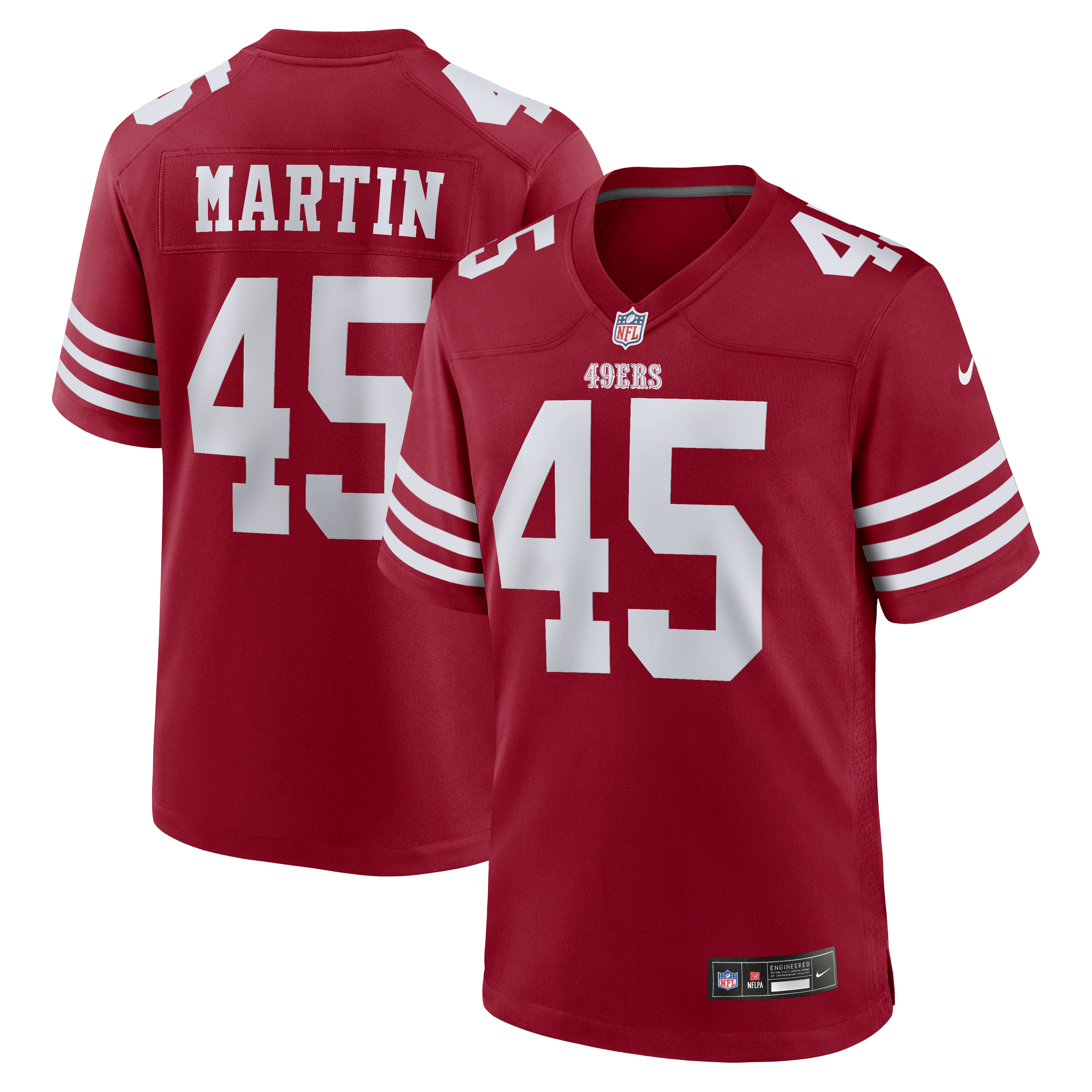 Men's Nike Nick Martin Scarlet San Francisco 49ers Team Game Jersey