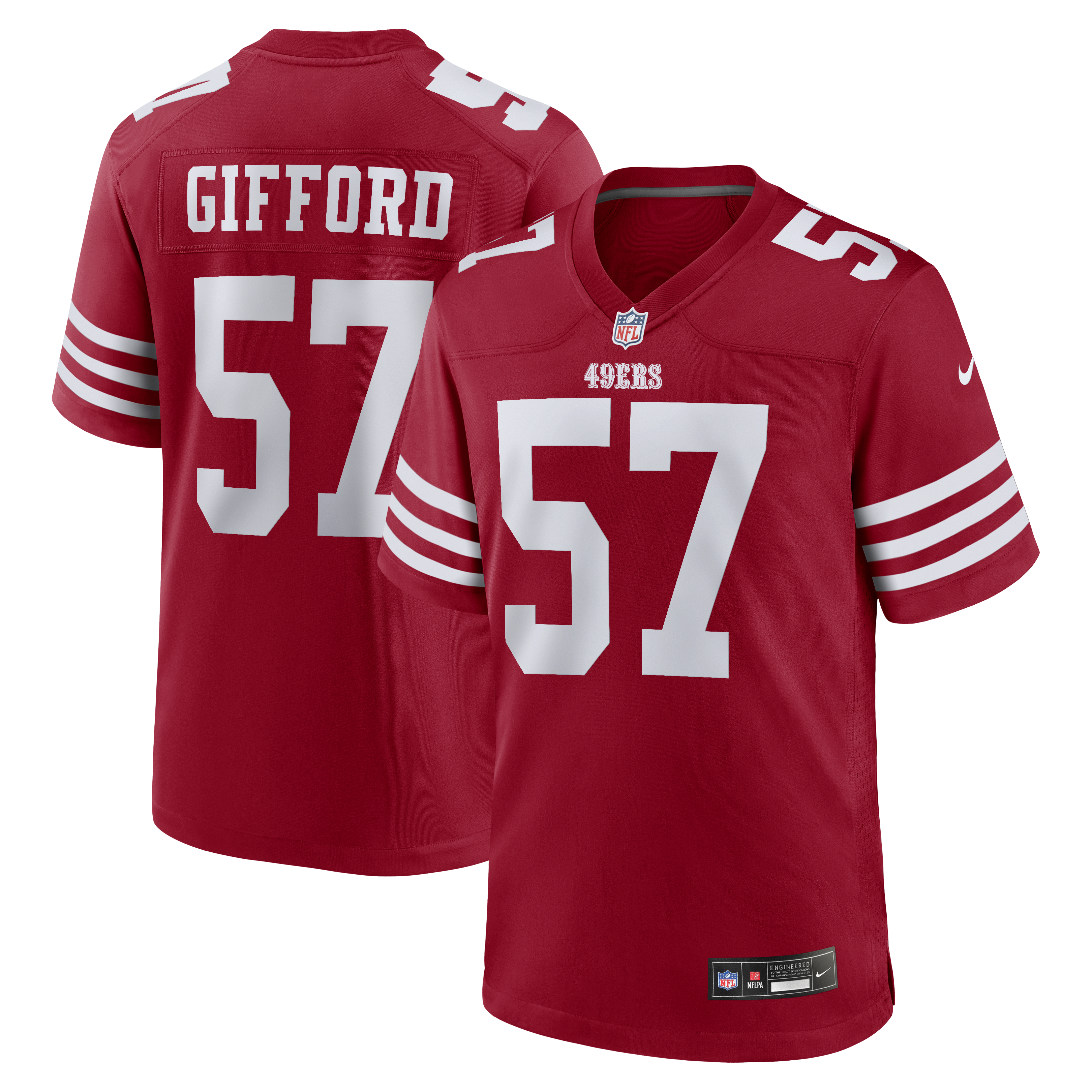 Men's Nike Luke Gifford Scarlet San Francisco 49ers Team Game Jersey
