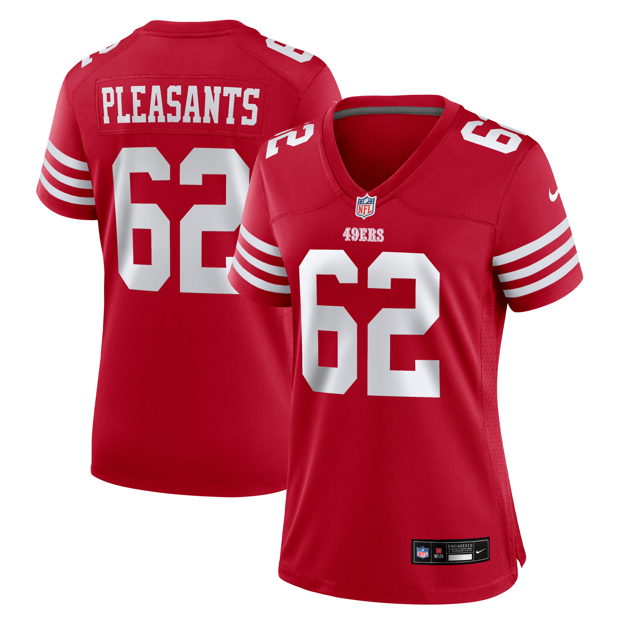 Women's Nike Austen Pleasants Scarlet San Francisco 49ers Team Game Jersey