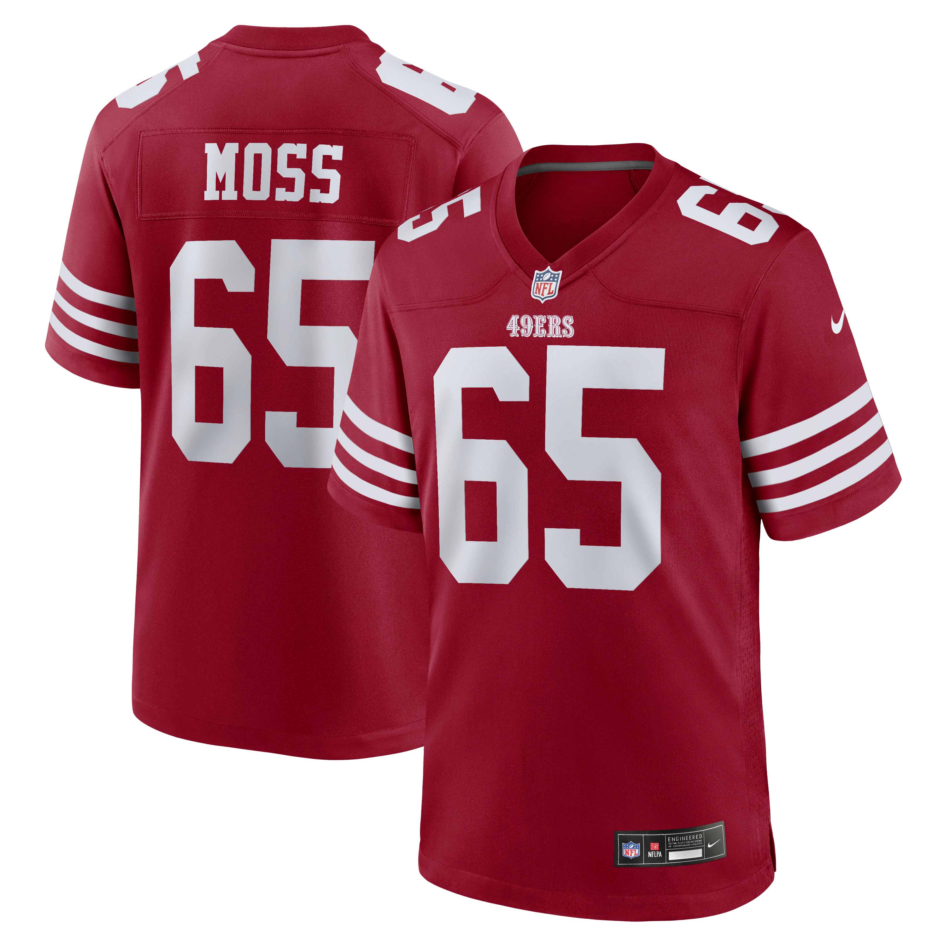 Men's Nike Drew Moss  Scarlet San Francisco 49ers Team Game Jersey