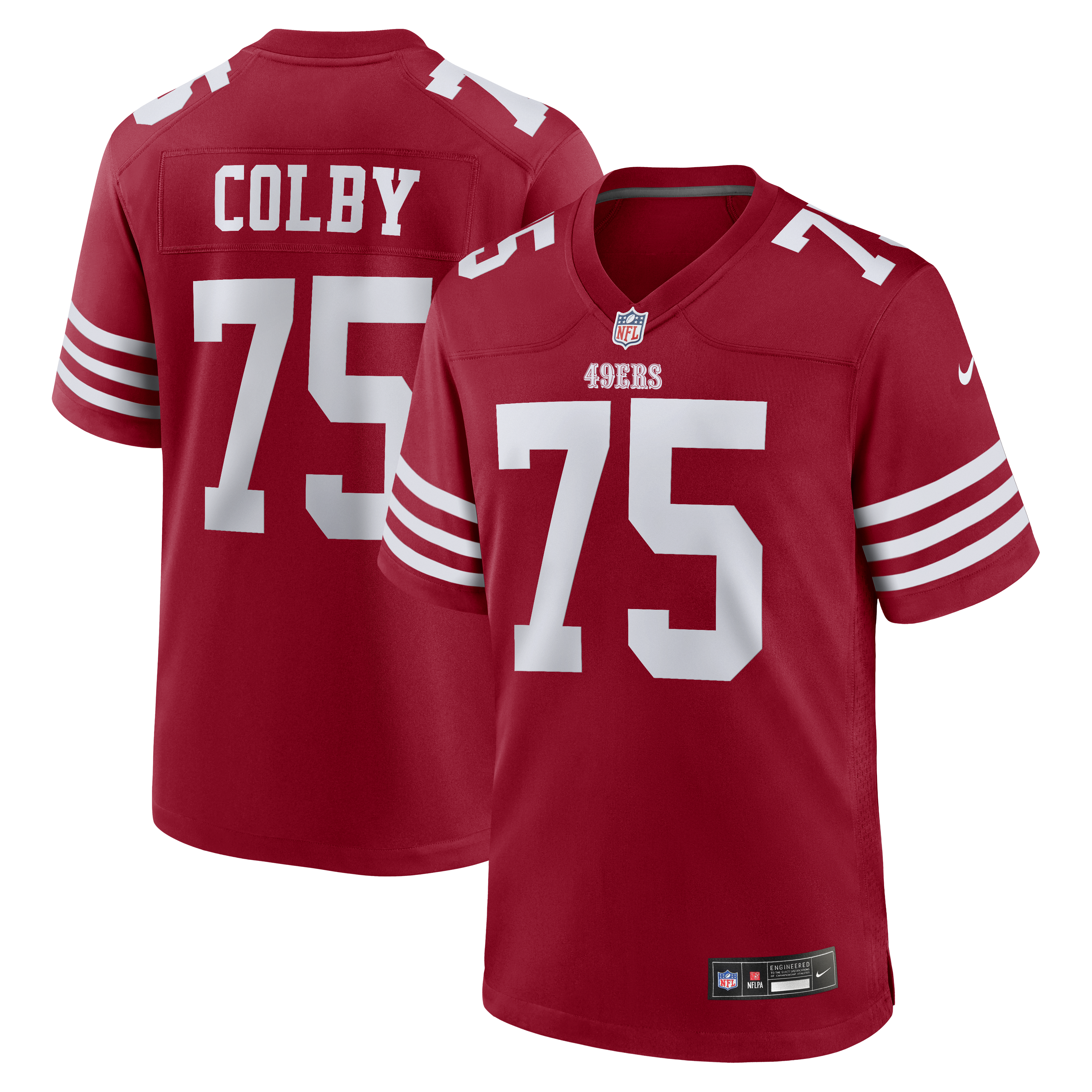 Men's Nike Connor Colby  Scarlet San Francisco 49ers Team Game Jersey