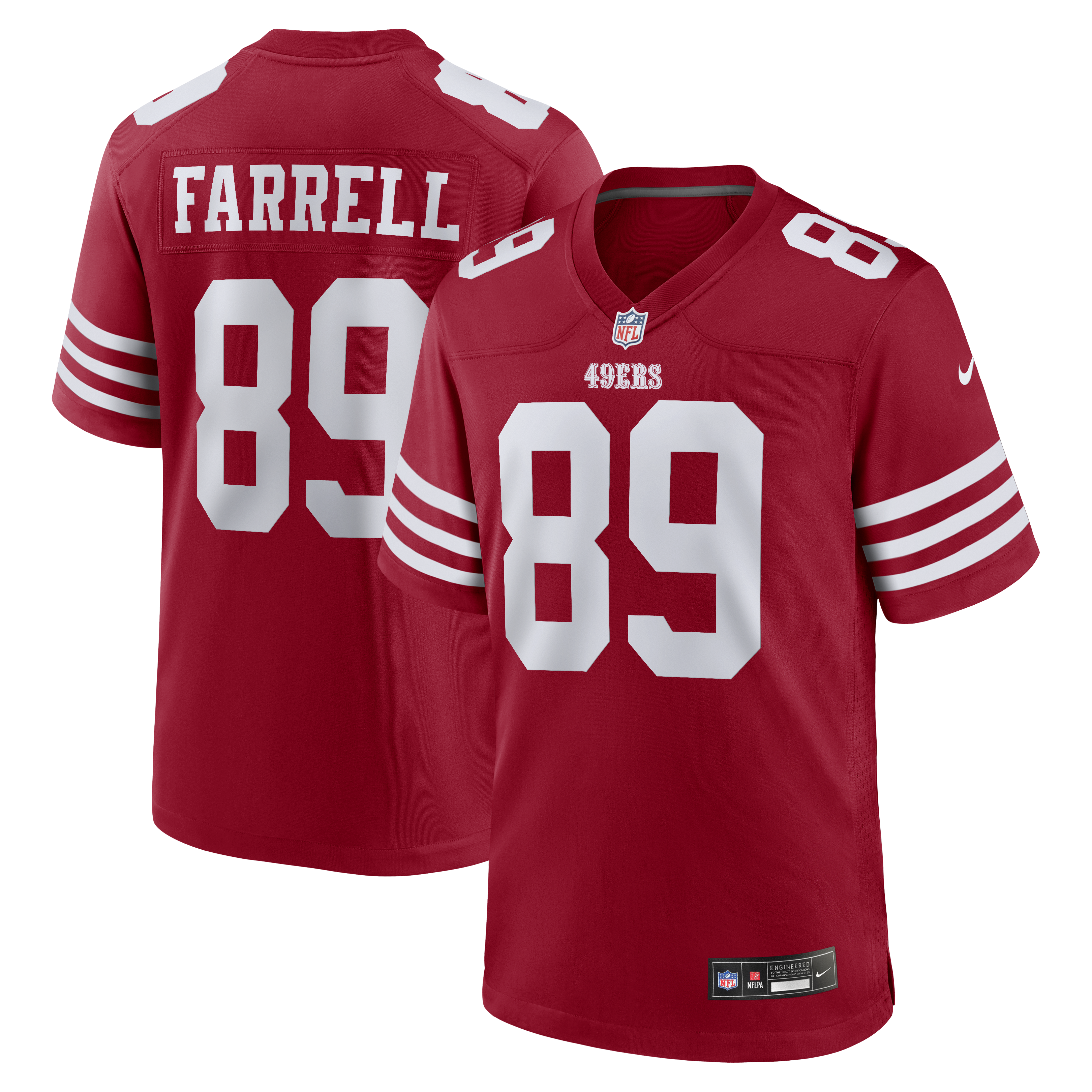 Men's Nike Luke Farrell Scarlet San Francisco 49ers Team Game Jersey