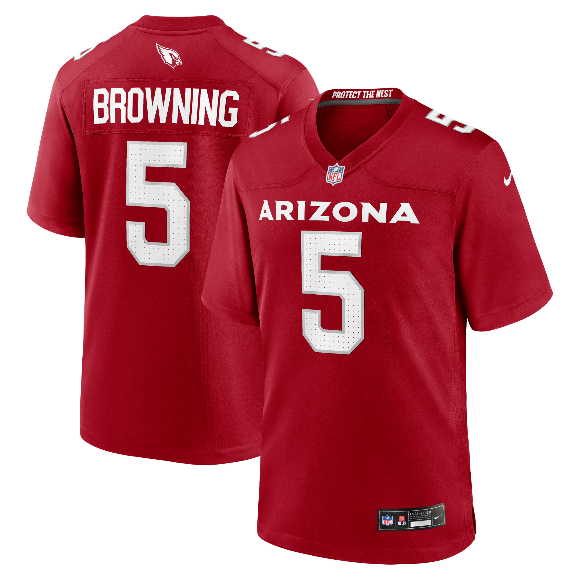 Men's Nike Baron Browning Cardinal Arizona Cardinals Team Game Jersey