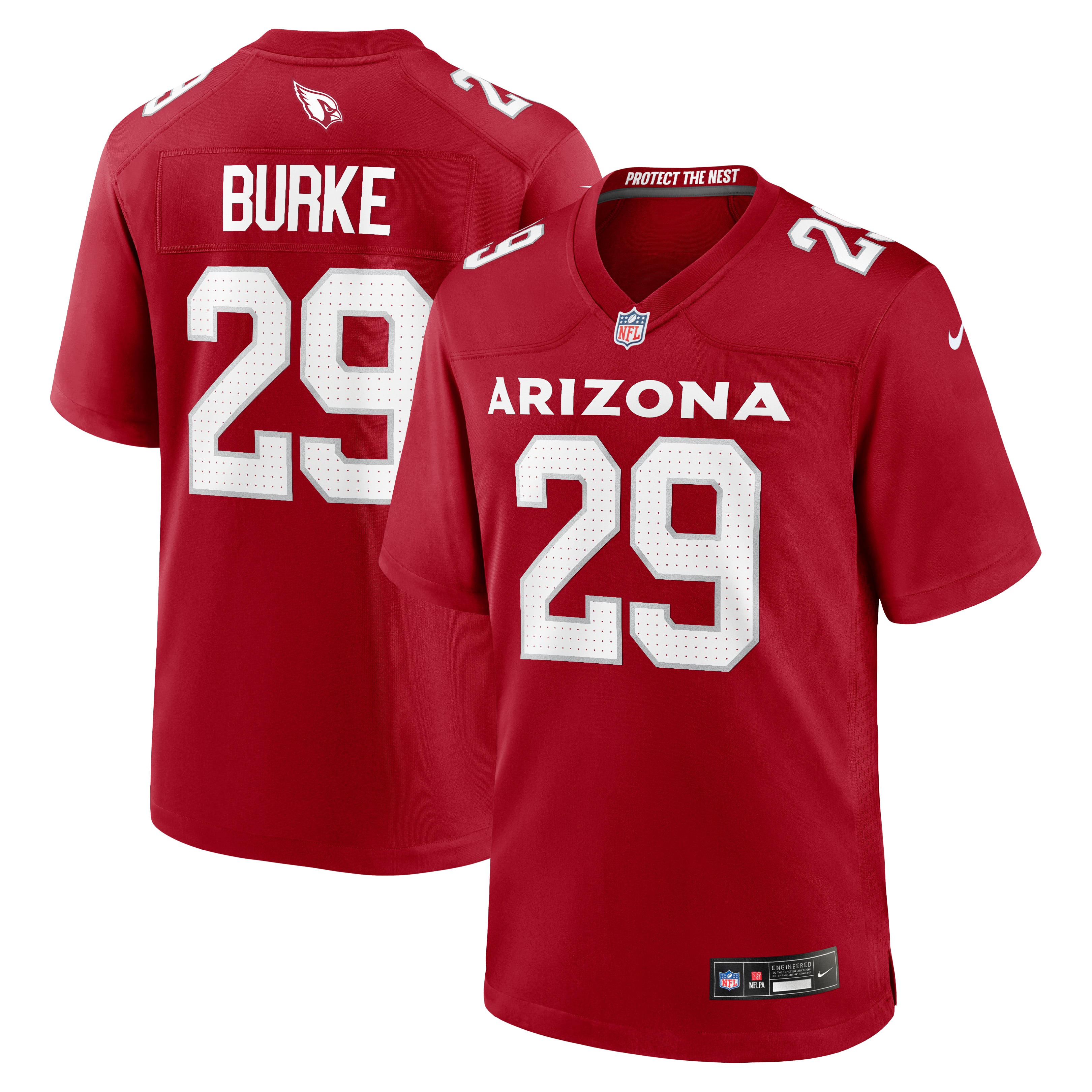 Men's Nike Denzel Burke  Cardinal Arizona Cardinals Team Game Jersey