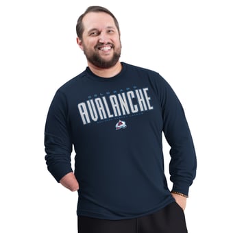 Men's G-III Sports by Carl Banks Navy Colorado Avalanche Adaptive Mesh Effect Long Sleeve T-Shirt
