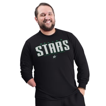 Men's G-III Sports by Carl Banks Black Dallas Stars Adaptive Mesh Effect Long Sleeve T-Shirt