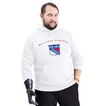 Men's G-III Sports by Carl Banks White New York Rangers Adaptive Classic Team Arc Fleece Hoodie
