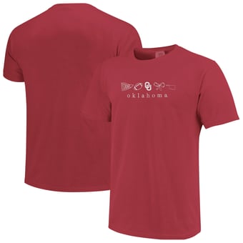 Women's  Crimson Oklahoma Sooners Comfort Colors T-Shirt