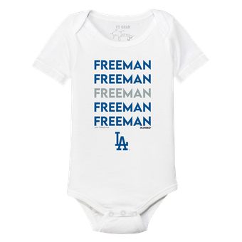 Infant Tiny Turnip Freddie Freeman White Los Angeles Dodgers Stacked Graphic Bodysuit