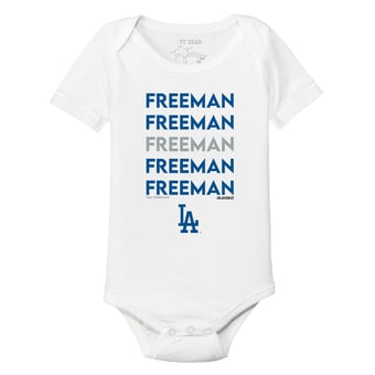 Infant Tiny Turnip Freddie Freeman White Los Angeles Dodgers Stacked Graphic Bodysuit