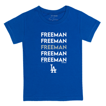 Toddler Tiny Turnip Freddie Freeman Royal Los Angeles Dodgers Stacked Graphic T-Shirt