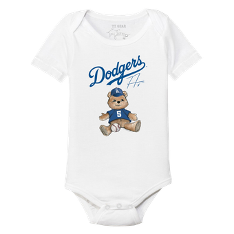 Infant Tiny Turnip Freddie Freeman White Los Angeles Dodgers Teddy Bear Graphic Bodysuit