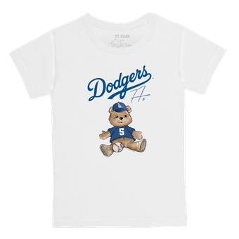 Infant Tiny Turnip Freddie Freeman White Los Angeles Dodgers Teddy Bear Graphic T-Shirt