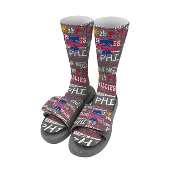Unisex ISlide Philadelphia Phillies Chalk Socks & Slide Sandals Bundle