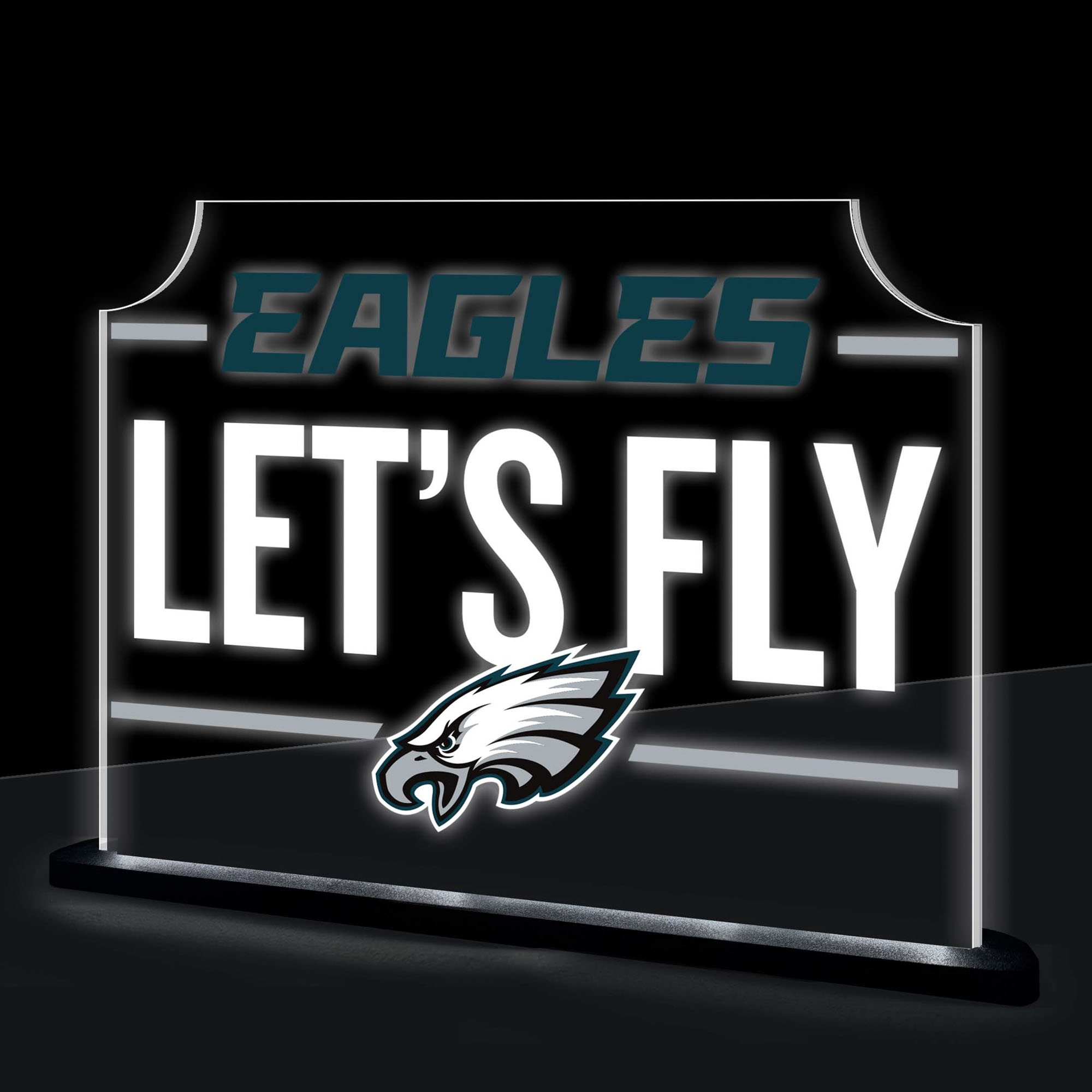 Philadelphia Eagles 10" LED Tabletop Rectangle Fan Cheer Desklite Sign