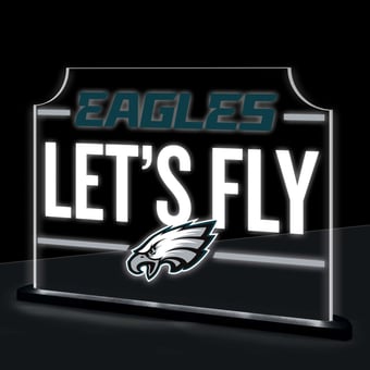 Philadelphia Eagles 10" LED Tabletop Rectangle Fan Cheer Desklite Sign