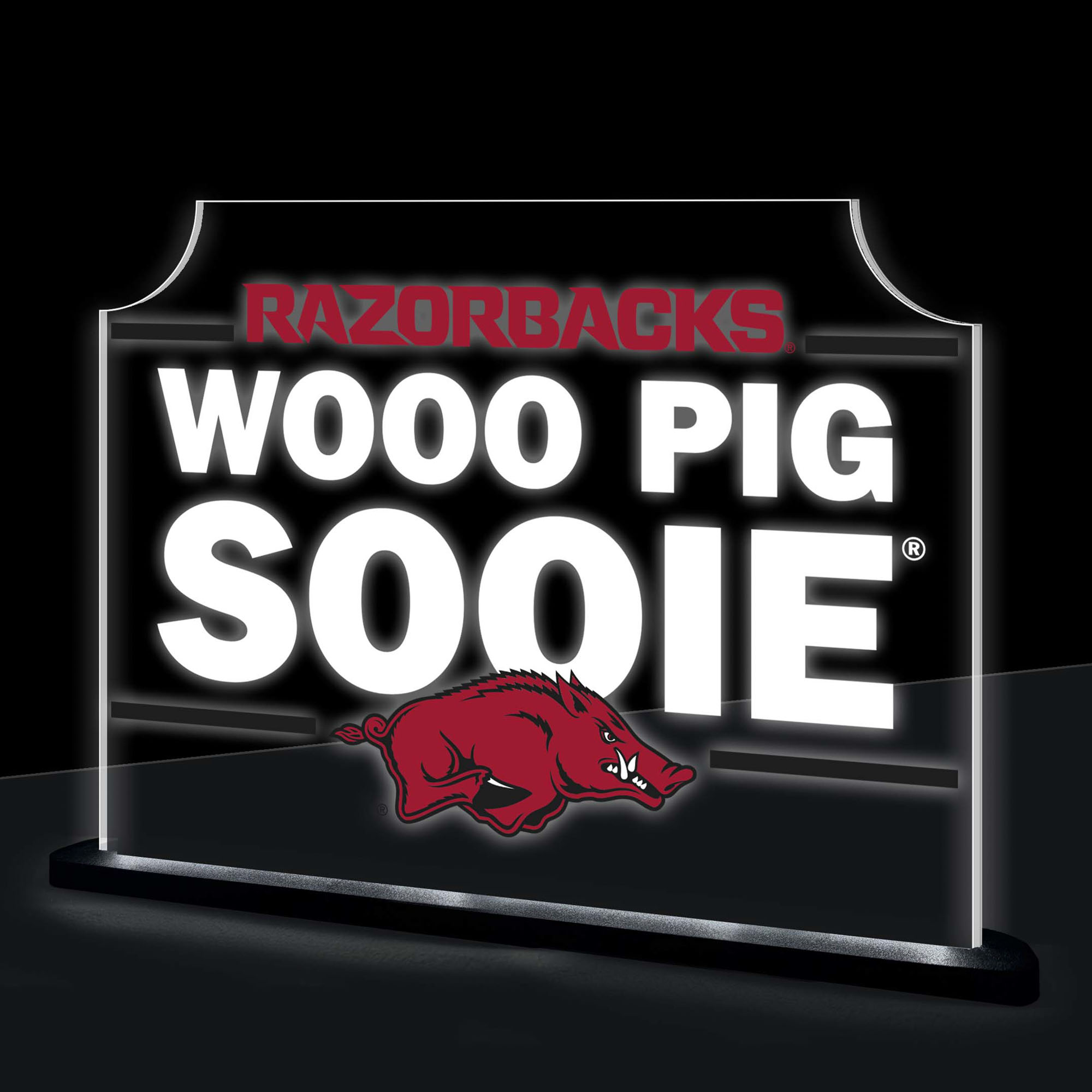 Arkansas Razorbacks 10" LED Tabletop Rectangle Fan Cheer Desklite Sign